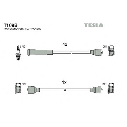 Фото Комплект проводов зажигания TESLA T109B