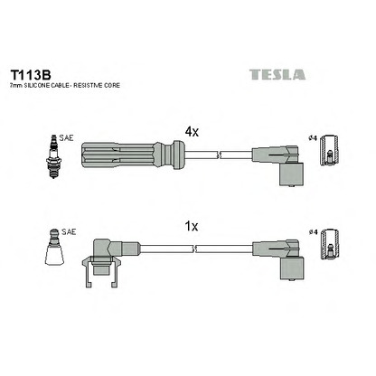 Photo Kit de câbles d'allumage TESLA T113B