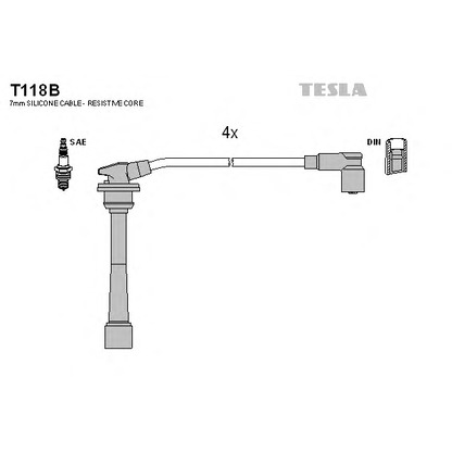 Photo Kit de câbles d'allumage TESLA T118B