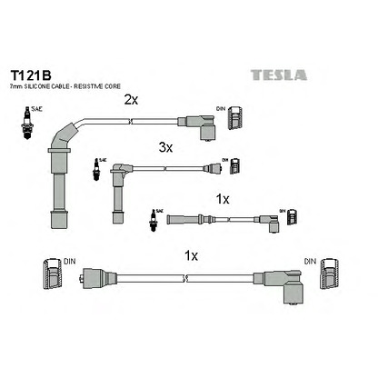 Photo Ignition Cable Kit TESLA T121B