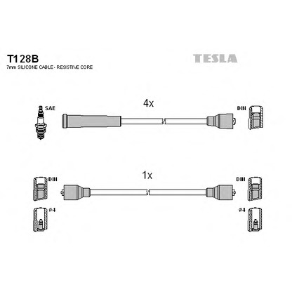 Zdjęcie Zestaw przewodów zapłonowych TESLA T128B