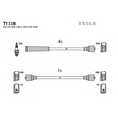 Фото Комплект проводов зажигания TESLA T133B