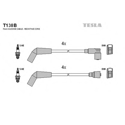 Photo Kit de câbles d'allumage TESLA T138B