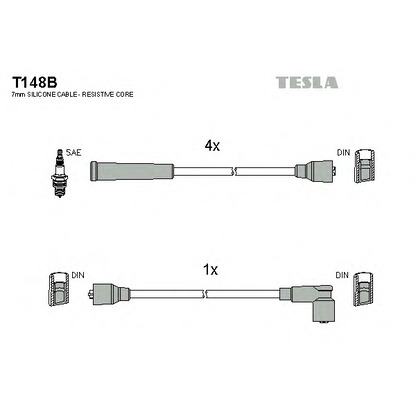 Photo Kit de câbles d'allumage TESLA T148B