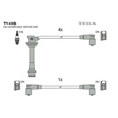 Zdjęcie Zestaw przewodów zapłonowych TESLA T149B