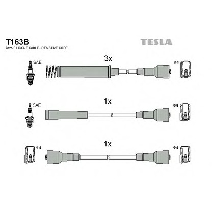 Фото Комплект проводов зажигания TESLA T163B