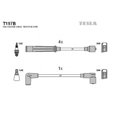 Zdjęcie Zestaw przewodów zapłonowych TESLA T197B