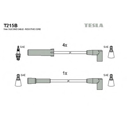 Zdjęcie Zestaw przewodów zapłonowych TESLA T215B