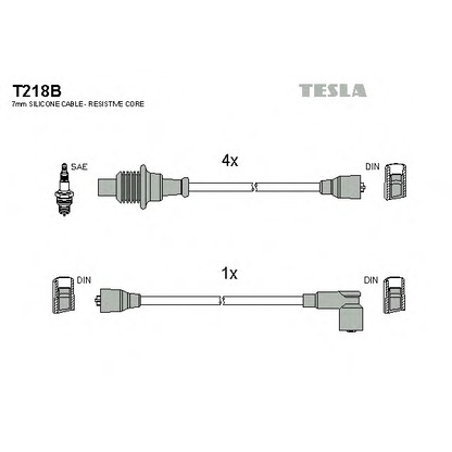 Zdjęcie Zestaw przewodów zapłonowych TESLA T218B