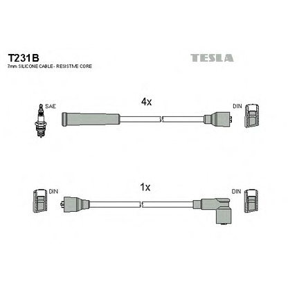 Photo Ignition Cable Kit TESLA T231B