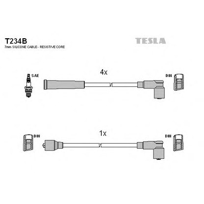 Photo Ignition Cable Kit TESLA T234B