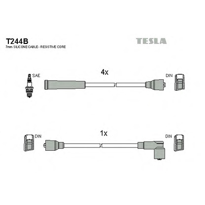 Photo Ignition Cable Kit TESLA T244B