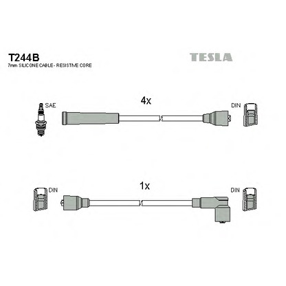 Photo Kit de câbles d'allumage TESLA T244B