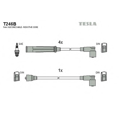 Photo Ignition Cable Kit TESLA T246B