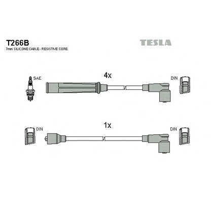 Фото Комплект проводов зажигания TESLA T266B