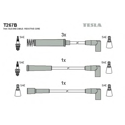 Фото Комплект проводов зажигания TESLA T267B