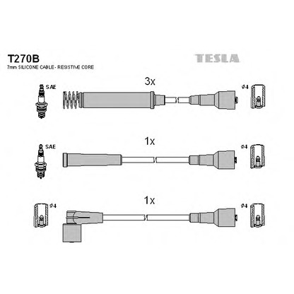 Фото Комплект проводов зажигания TESLA T270B