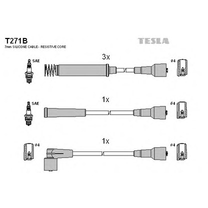 Фото Комплект проводов зажигания TESLA T271B