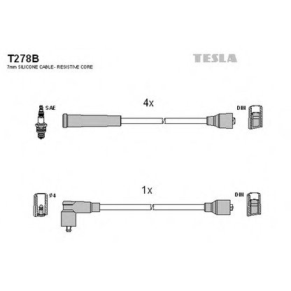 Photo Kit de câbles d'allumage TESLA T278B