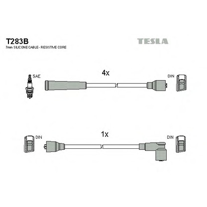 Photo Kit de câbles d'allumage TESLA T283B