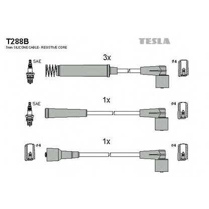 Foto Juego de cables de encendido TESLA T288B