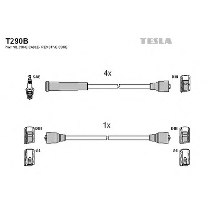 Фото Комплект проводов зажигания TESLA T290B