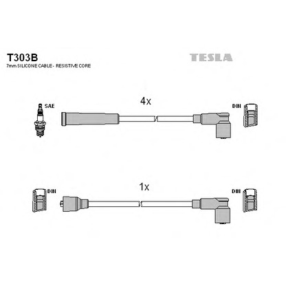 Photo Kit de câbles d'allumage TESLA T303B