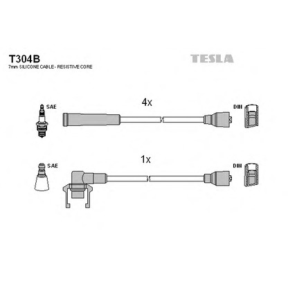 Photo Kit de câbles d'allumage TESLA T304B