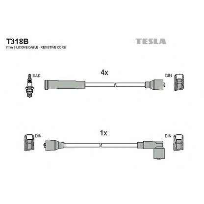 Foto Juego de cables de encendido TESLA T318B