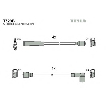 Фото Комплект проводов зажигания TESLA T329B