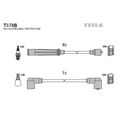 Zdjęcie Zestaw przewodów zapłonowych TESLA T378B