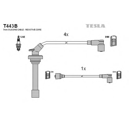 Фото Комплект проводов зажигания TESLA T443B