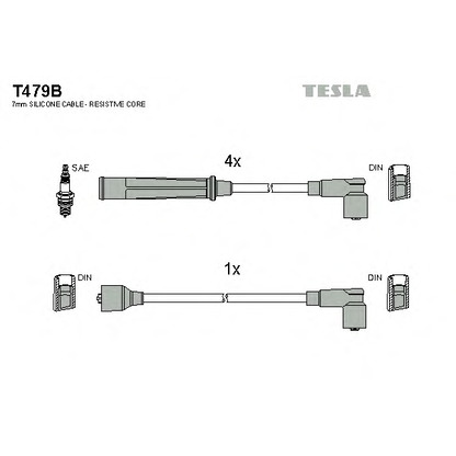 Photo Kit de câbles d'allumage TESLA T479B