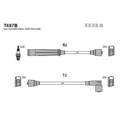 Photo Ignition Cable Kit TESLA T487B