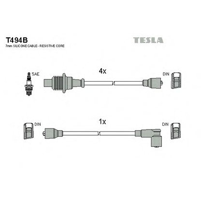 Zdjęcie Zestaw przewodów zapłonowych TESLA T494B