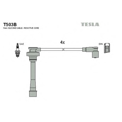 Photo Kit de câbles d'allumage TESLA T503B