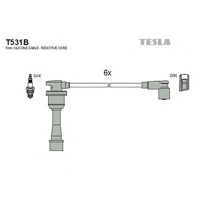 Фото Комплект проводов зажигания TESLA T531B