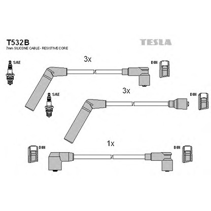 Zdjęcie Zestaw przewodów zapłonowych TESLA T532B