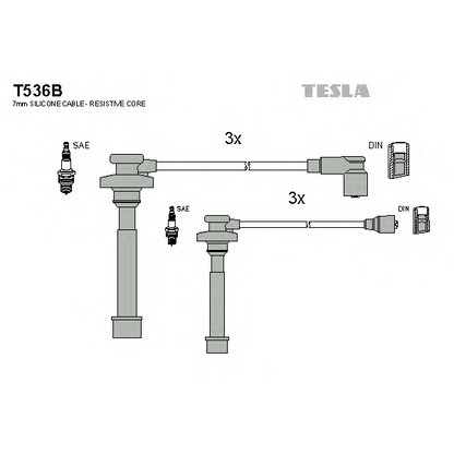 Foto Zündleitungssatz TESLA T536B