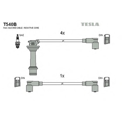 Foto Zündleitungssatz TESLA T540B