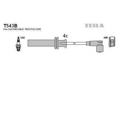 Foto Juego de cables de encendido TESLA T543B