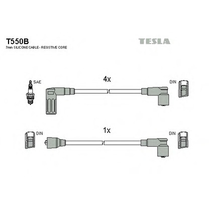 Photo Ignition Cable Kit TESLA T550B