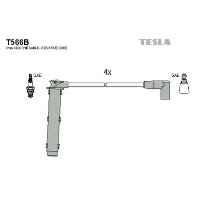 Zdjęcie Zestaw przewodów zapłonowych TESLA T566B