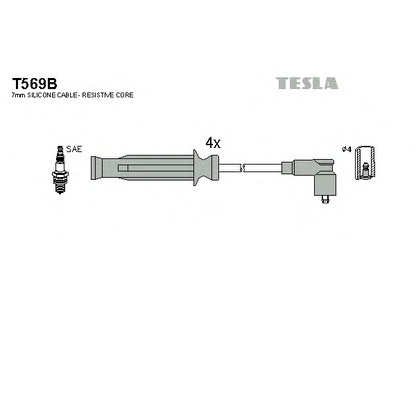 Foto Juego de cables de encendido TESLA T569B