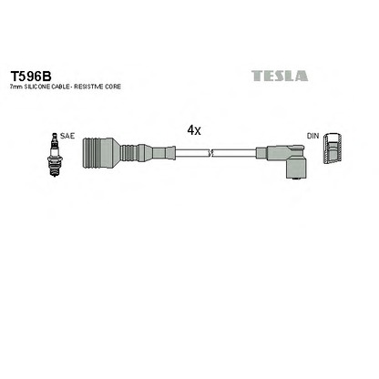 Zdjęcie Zestaw przewodów zapłonowych TESLA T596B