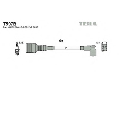 Фото Комплект проводов зажигания TESLA T597B