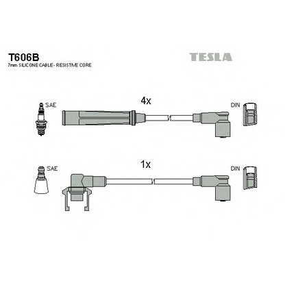 Фото Комплект проводов зажигания TESLA T606B