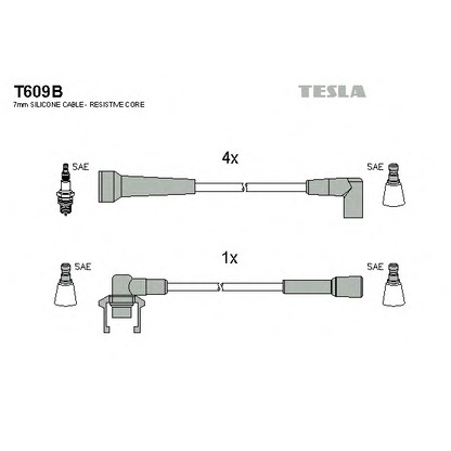 Фото Комплект проводов зажигания TESLA T609B