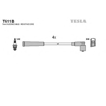 Фото Комплект проводов зажигания TESLA T611B