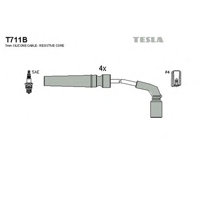 Photo Ignition Cable Kit TESLA T711B